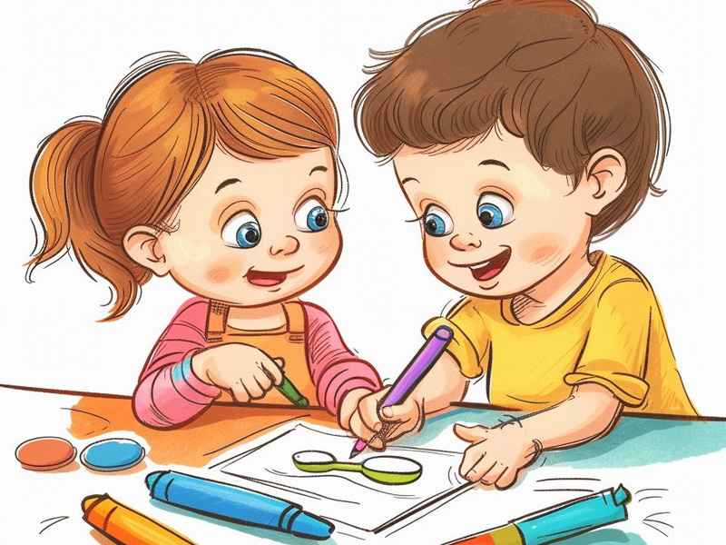 快乐的小蜡笔儿童故事、快乐的小蜡笔简笔画