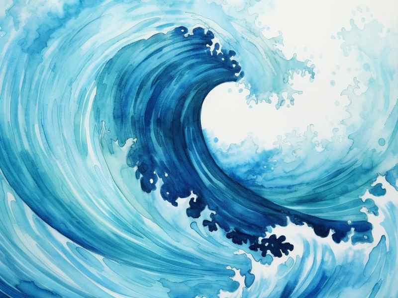 浪花儿童画，浪花儿童简笔画