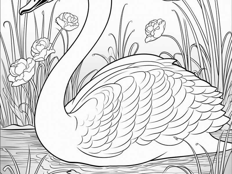 六只天鹅故事简笔画图片（六只天鹅故事简笔画图片彩色）