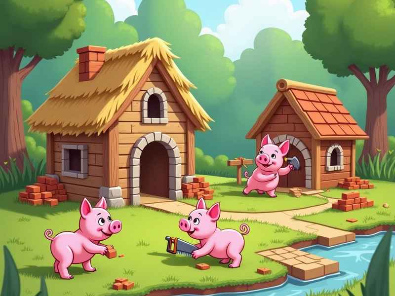 三只小猪故事儿童绘图,三只小猪故事配图绘本 三只小猪故事儿童绘图,三只小猪故事配图绘本