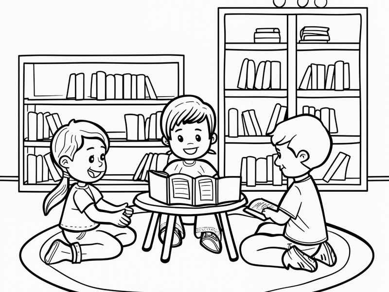 两个小朋友讲故事简笔画、两个小朋友在讲话简笔画