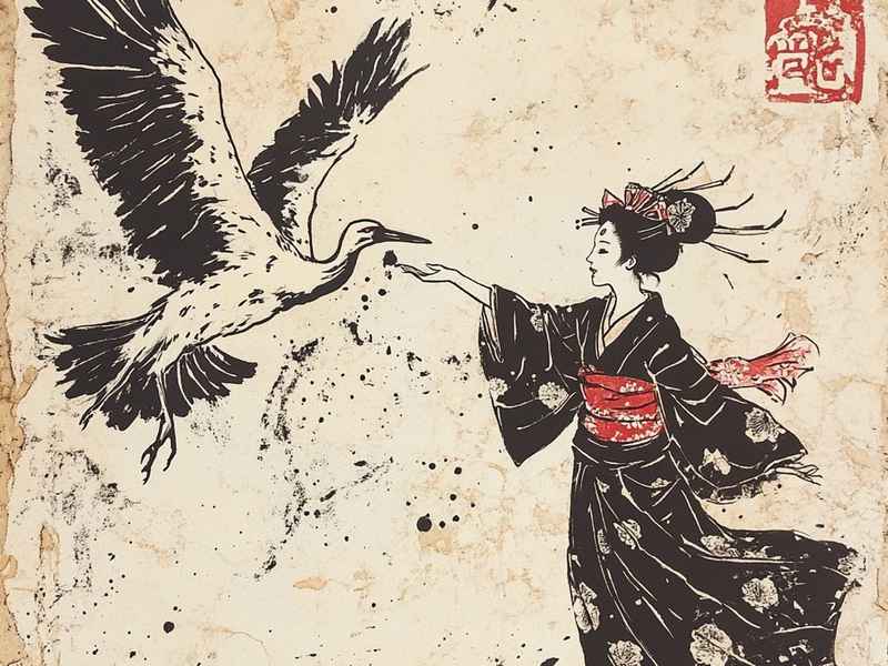 日本儿童故事书鹤（日本的儿童书）