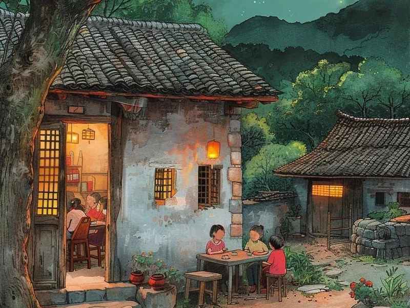 农村回忆童年的故事（农村童年的回忆插画）