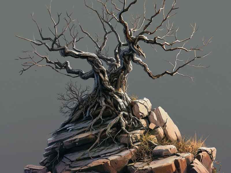 枯藤树简笔画 枯藤老树简笔画