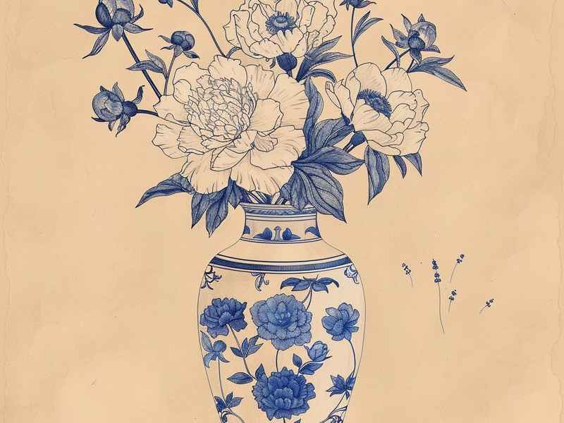 青花瓷儿童画、青花瓷 儿童画