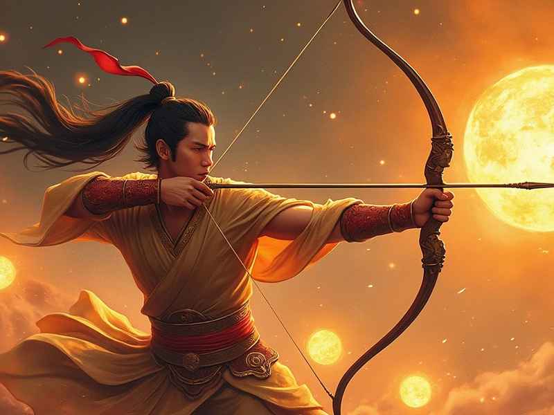 后羿射日的神话故事童话牌（后羿射日的神话故事手抄报图片）