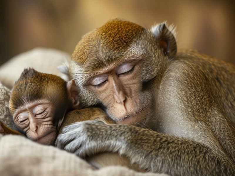 猴子学睡觉儿童故事、小猴子学睡觉故事