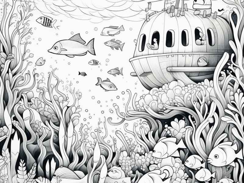 潜水艇儿童画、潜水艇儿童画简笔画