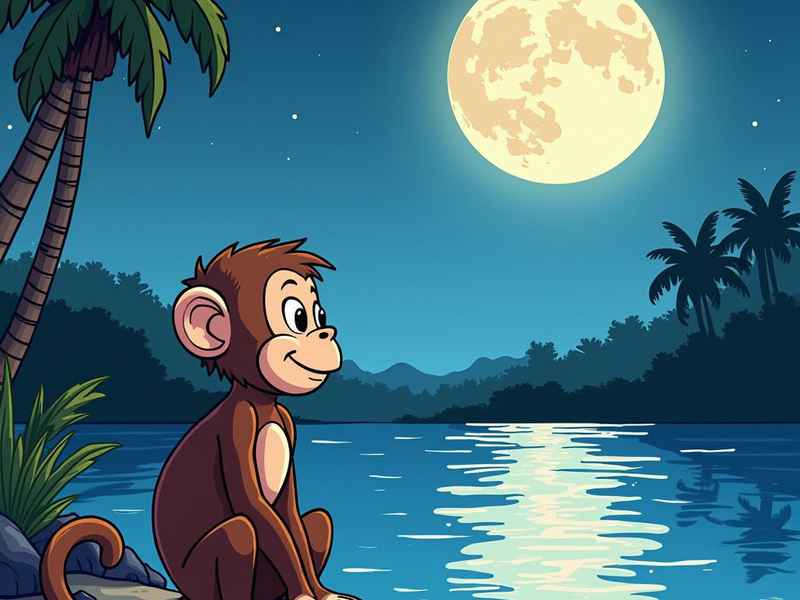 猴子捞月儿童故事短视频、猴子捞月讲故事视频