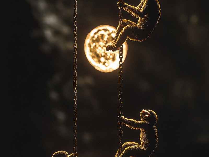 猴子捞月儿童故事，猴子捞月幼儿故事