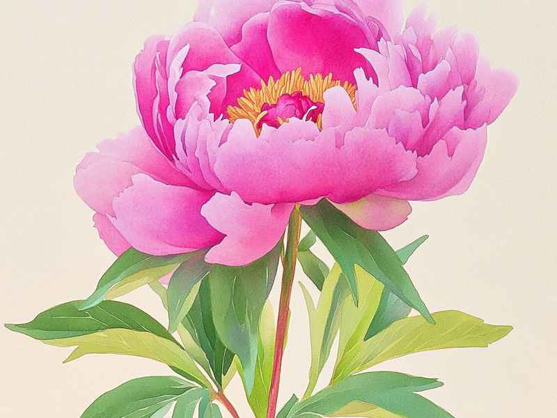 芍药 儿童画 芍药儿童画