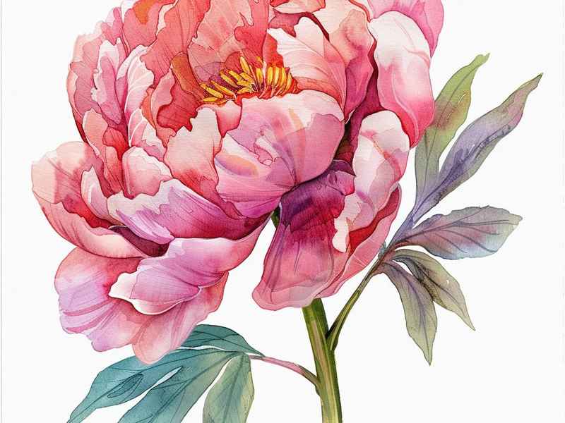 牡丹儿童绘画，牡丹儿童绘画教程