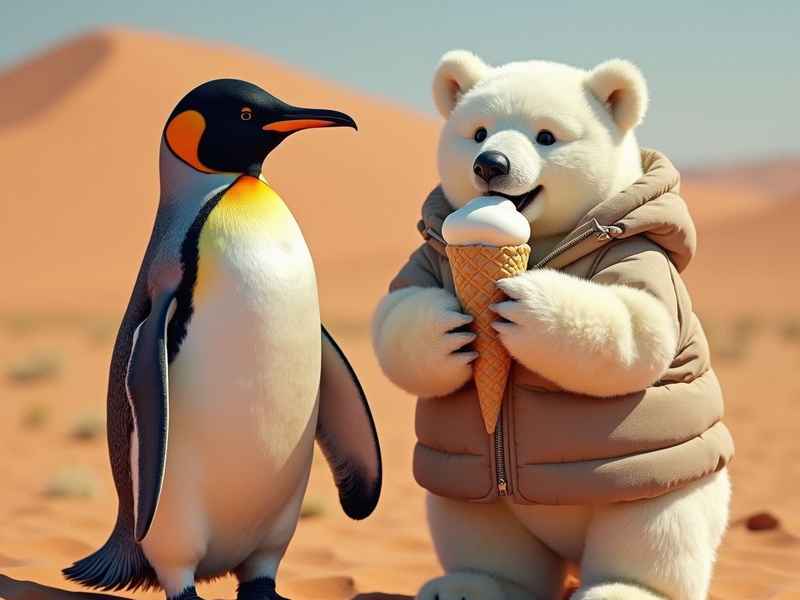 企鹅和北极熊谈恋爱、企鹅与北极熊的爱恋