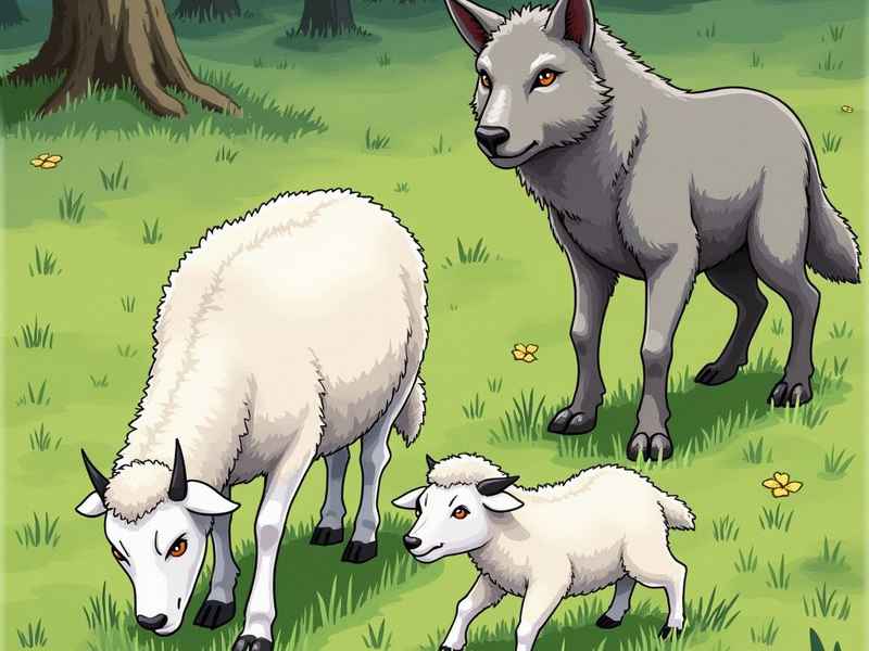 狼和三只羊的故事，狼和三只羊的故事原文