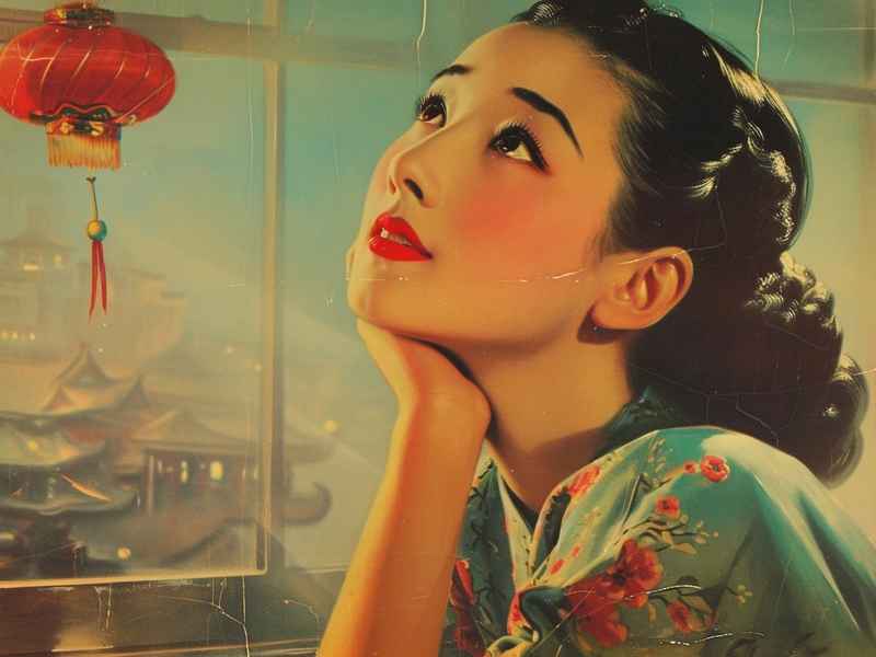 复古画报女郎中式（复古画报女郎中式画法）