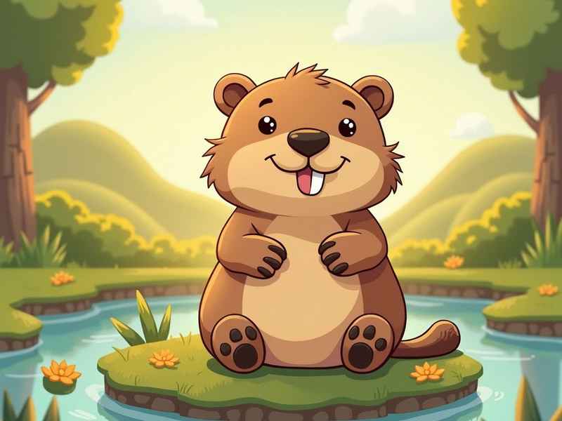 河狸儿童画；河狸的简笔画