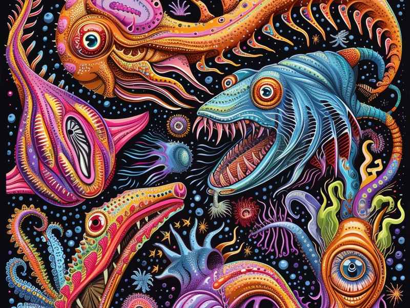 海底怪物的简笔画、海底怪物的简笔画图片