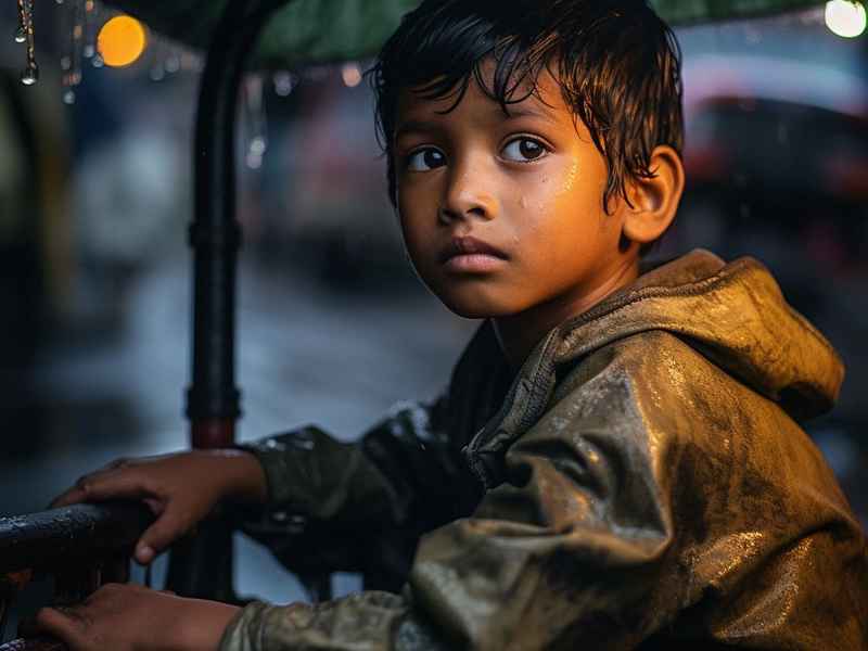 男孩打伞动漫图片、男孩打伞动漫图片高清