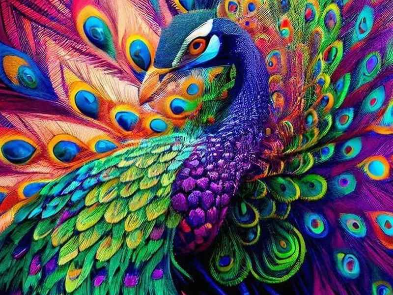 孔雀儿童画图片大全、孔雀儿童画图片大全简单