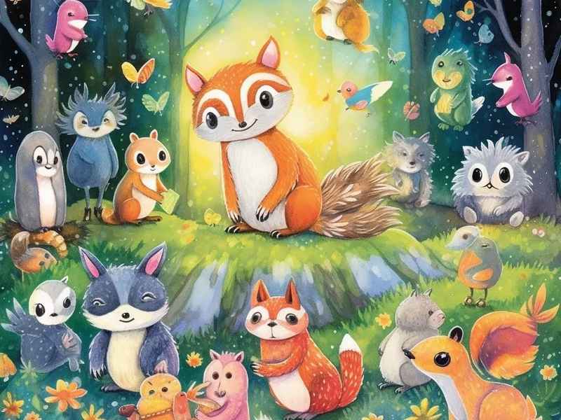 森林舞会儿童画 - 森林舞会儿童绘画