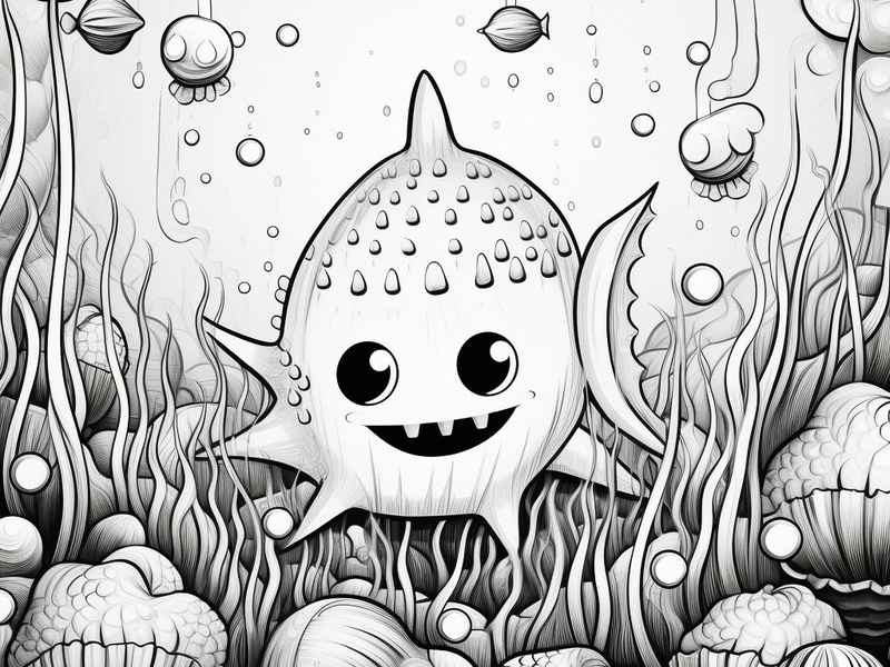 海底怪物儿童画作品（海底怪物儿童画作品图片）
