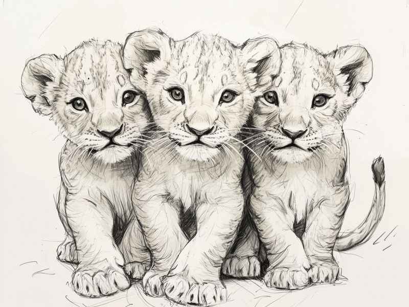 三只小狮子图片 三只小狮子图片简笔画