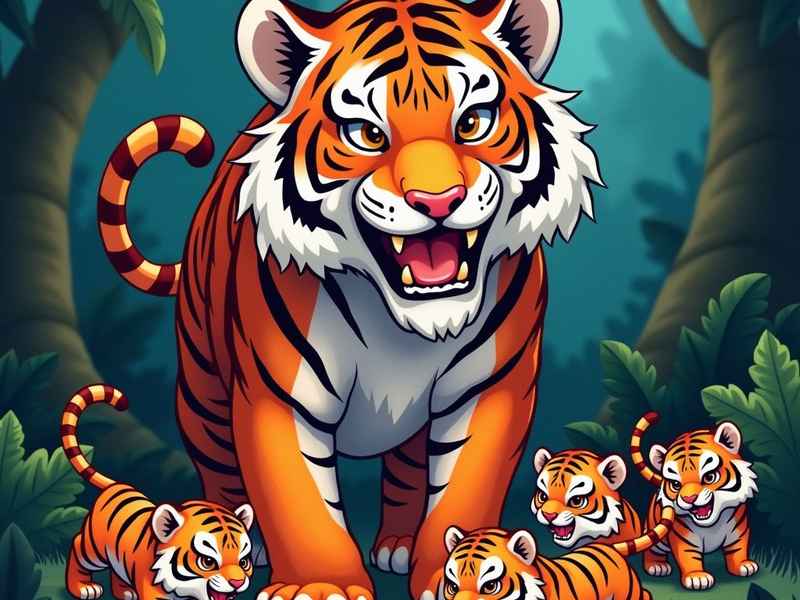 狗妈妈的故事 五只老虎和狗妈妈的故事