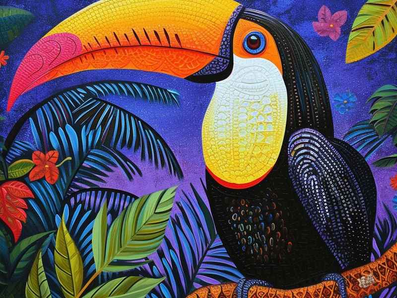 画大嘴鸟又漂亮又简单，画大嘴鸟又漂亮又简单又漂亮