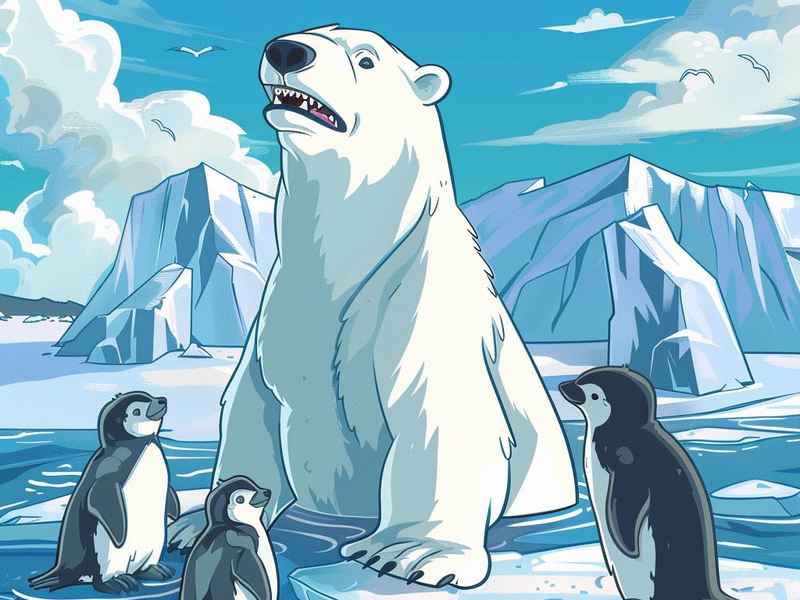企鹅和北极熊绘本图片、企鹅和北极熊绘本图片对比
