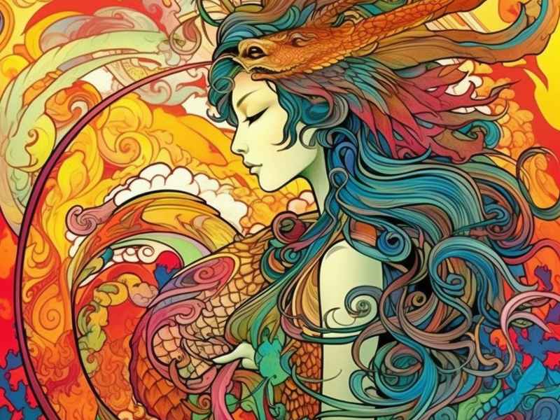 女娲补天儿童画绘画 女娲补天儿童画绘画图片大全