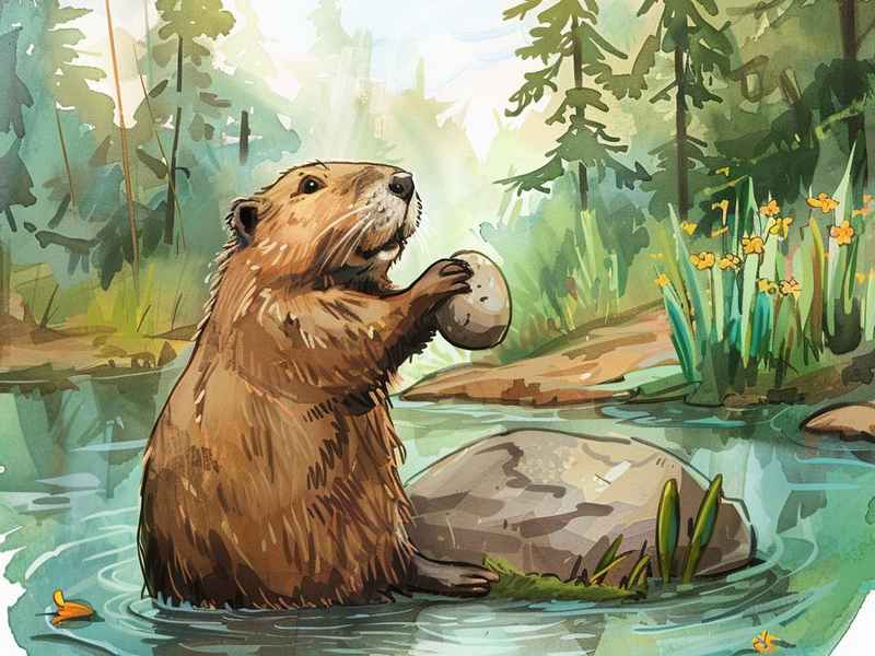 河狸儿童画；河狸的简笔画