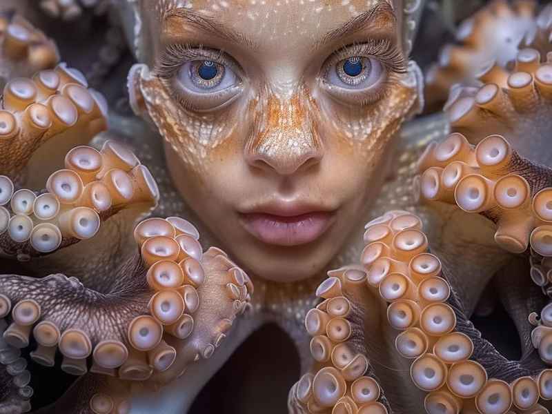 拟态章鱼变成美女，拟态章鱼变成美女视频