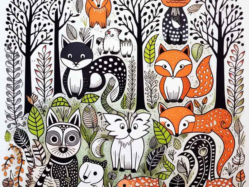 森林舞会儿童画 - 森林舞会儿童绘画