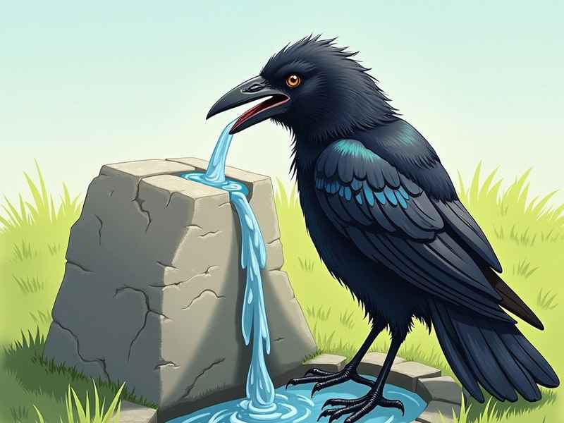 口渴的乌鸦的寓言故事（伊索寓言的口渴的乌鸦的故事）