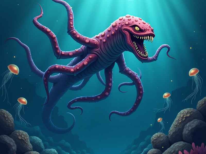 海底怪物的简笔画、海底怪物的简笔画图片