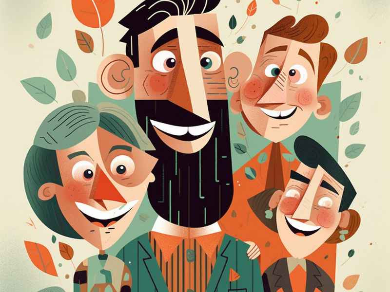 快乐一家人简笔画；快乐一家人儿童简笔画