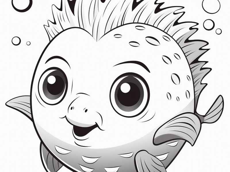 河豚图片儿童绘画（河豚图片儿童绘画大全）