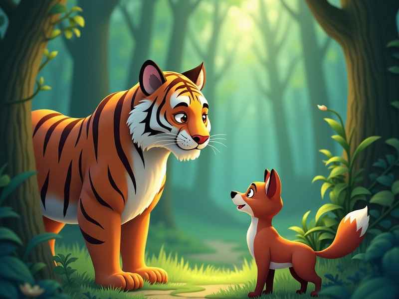 狐假虎威的寓言故事绘画（狐假虎威的寓言故事绘画图片）