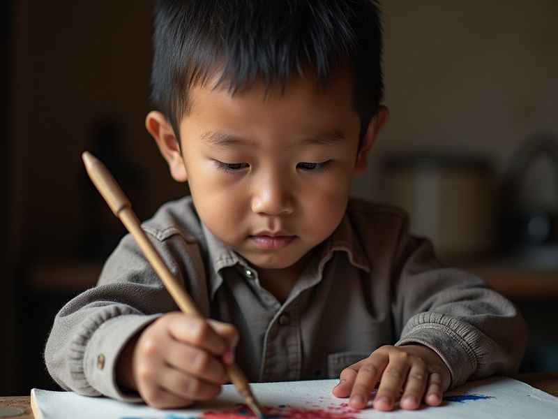 建党儿童作品、建党儿童书画作品