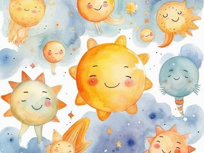 九个太阳儿童画（九个太阳儿童画图片）