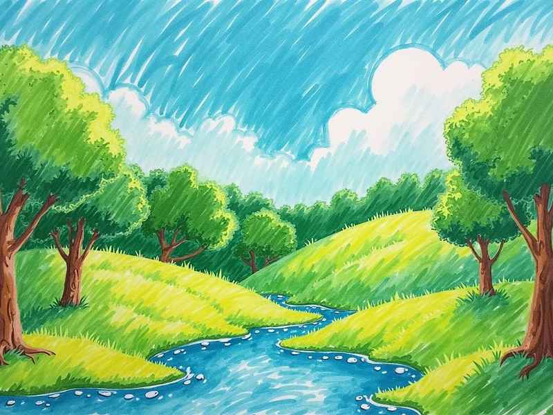 防弱水儿童画、防弱水图片儿童画