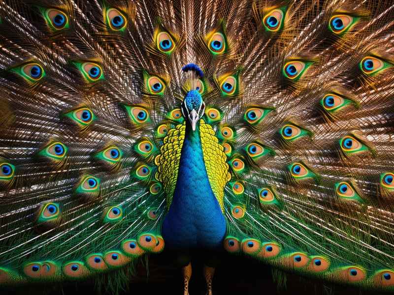 孔雀的尾巴儿童故事图片（孔雀的尾巴图片简笔画）