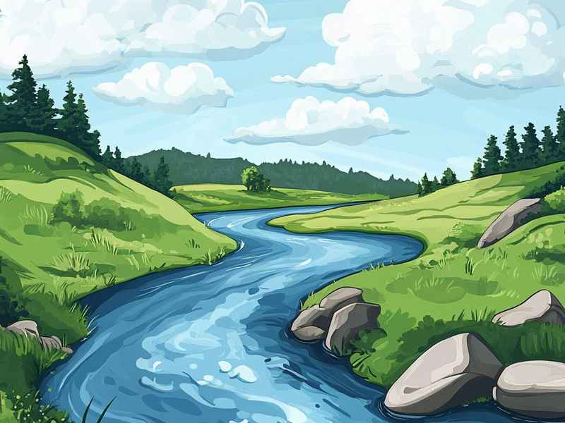 儿童运河简笔画；儿童运河简笔画有何有房有字