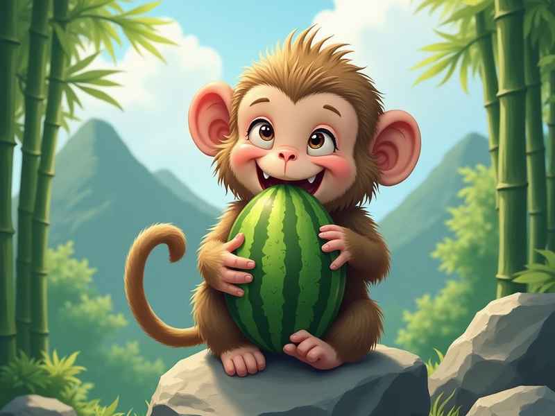 猴吃西瓜的故事原文（猴吃西瓜的故事原文完整版）