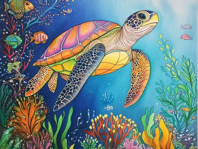 海龟儿童画图片 海龟儿童画图片大全