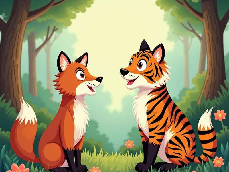 狐假虎威成语儿童画 狐假虎威成语简笔画