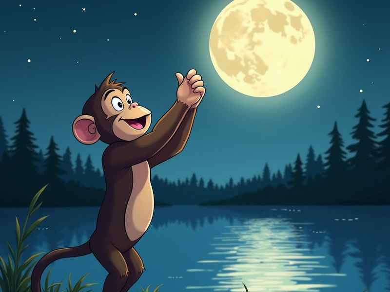 猴子捞月的简短小故事、猴子捞月的故事文字简短