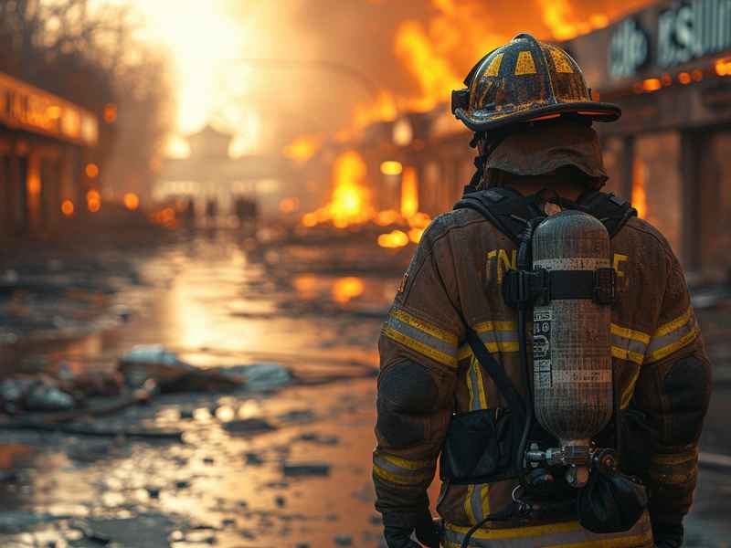 商场火灾视频，商场火灾逃生视频