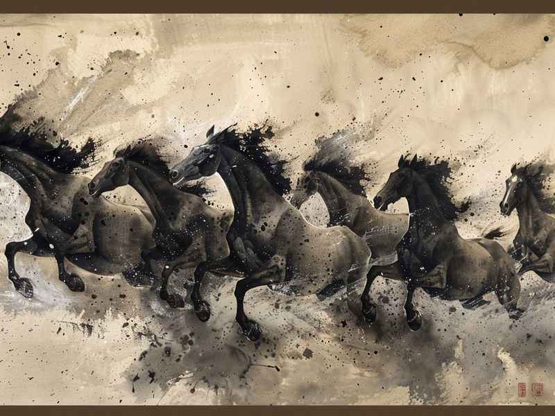 马的国画儿童画、马的国画儿童画怎么画