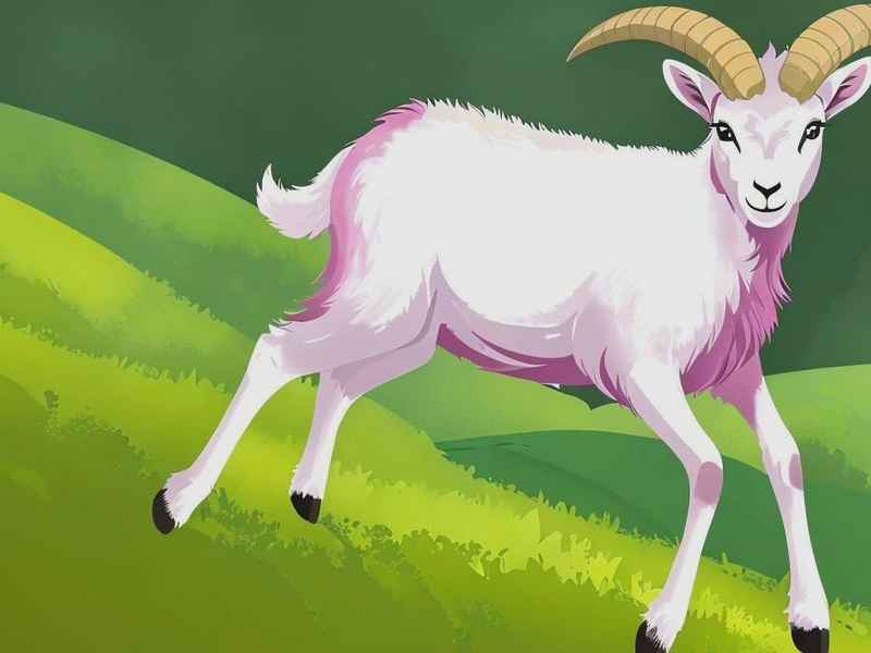 山羊吃草简笔画、小山羊吃草的简笔画